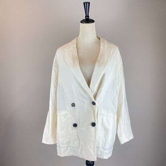 NWT Everlane The Linen Double Breasted Blazer Women's Size 2 - Picture 1 of 16